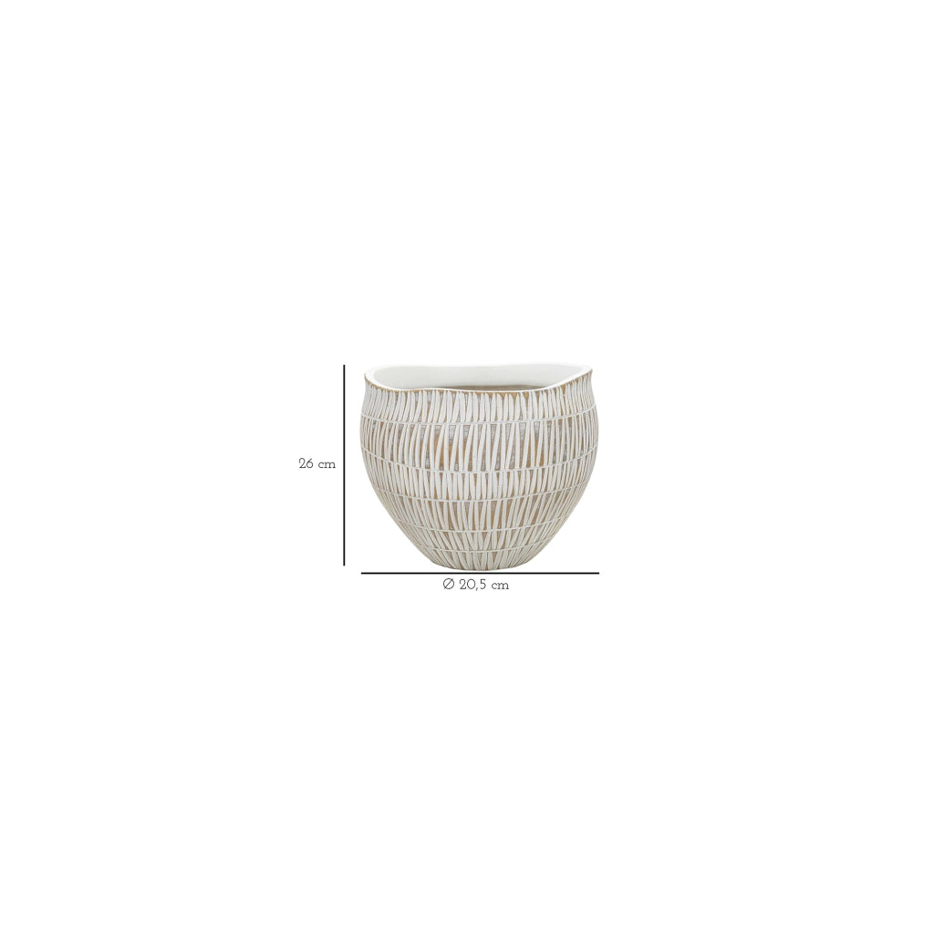 Naldo, Vaso Colore Struttura Beige, Bianco