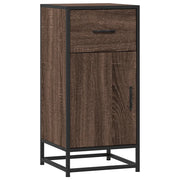 Credenza | Madia | Buffet da pranzo | Armadio da pranzo Rovere Marrone 35,5x35x76 cm in Truciolato e Metallo