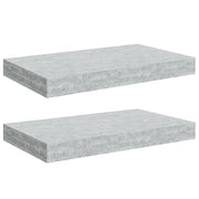 2 pz Scaffali a Parete | Ripiano a parete | Mensole a Parete Grigio Cemento 40x23x3,8 cm in MDF