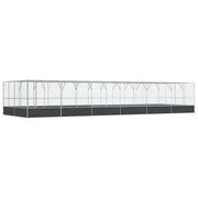 Voliera a gabbia con estensione in argento 1246 x 414 x 212 cm acciaio argento 02_0045649