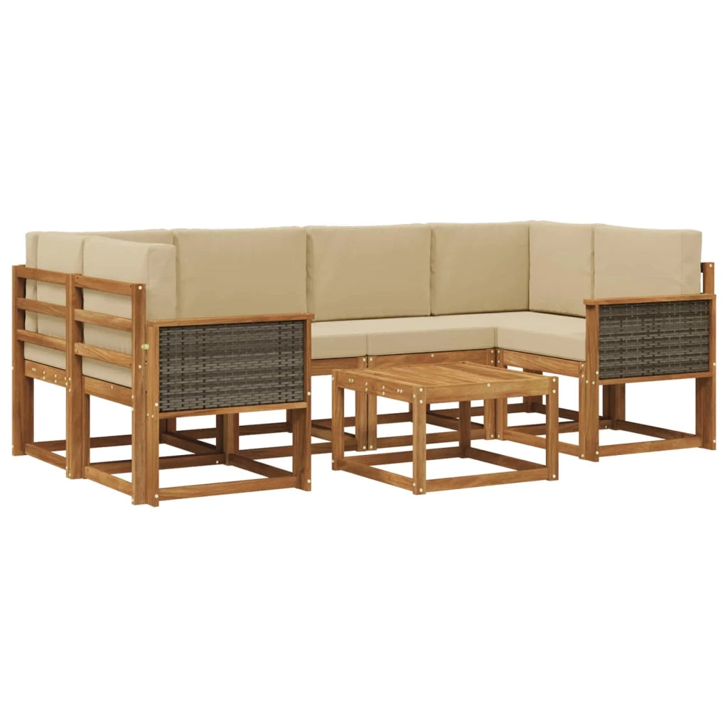 Set di divani da esterno 5 pz Naturale 3385029