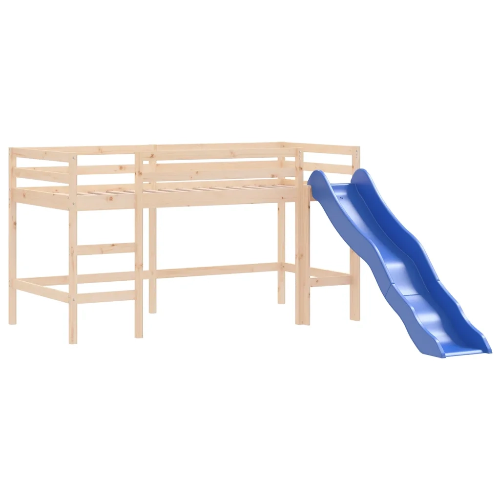 Letto a Soppalco con Torre Bambini Rosa 90x200cm Massello Pino 3207074
