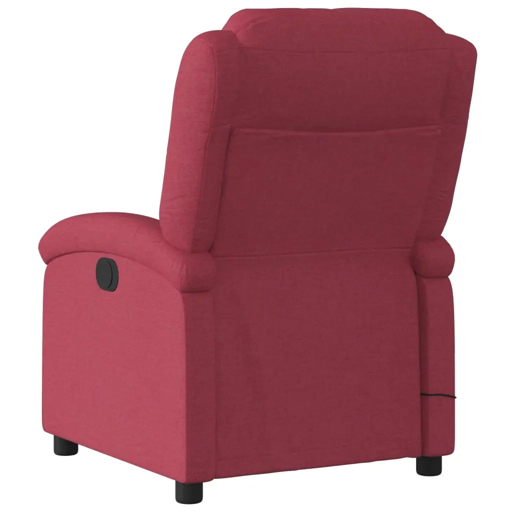 Divano Sedia-Poltrona Massaggiante Reclinabile Rosso Vino in Tessuto 574016