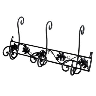 Attaccapanni a muro metallo 3 posti nero toni cm 63x10x31