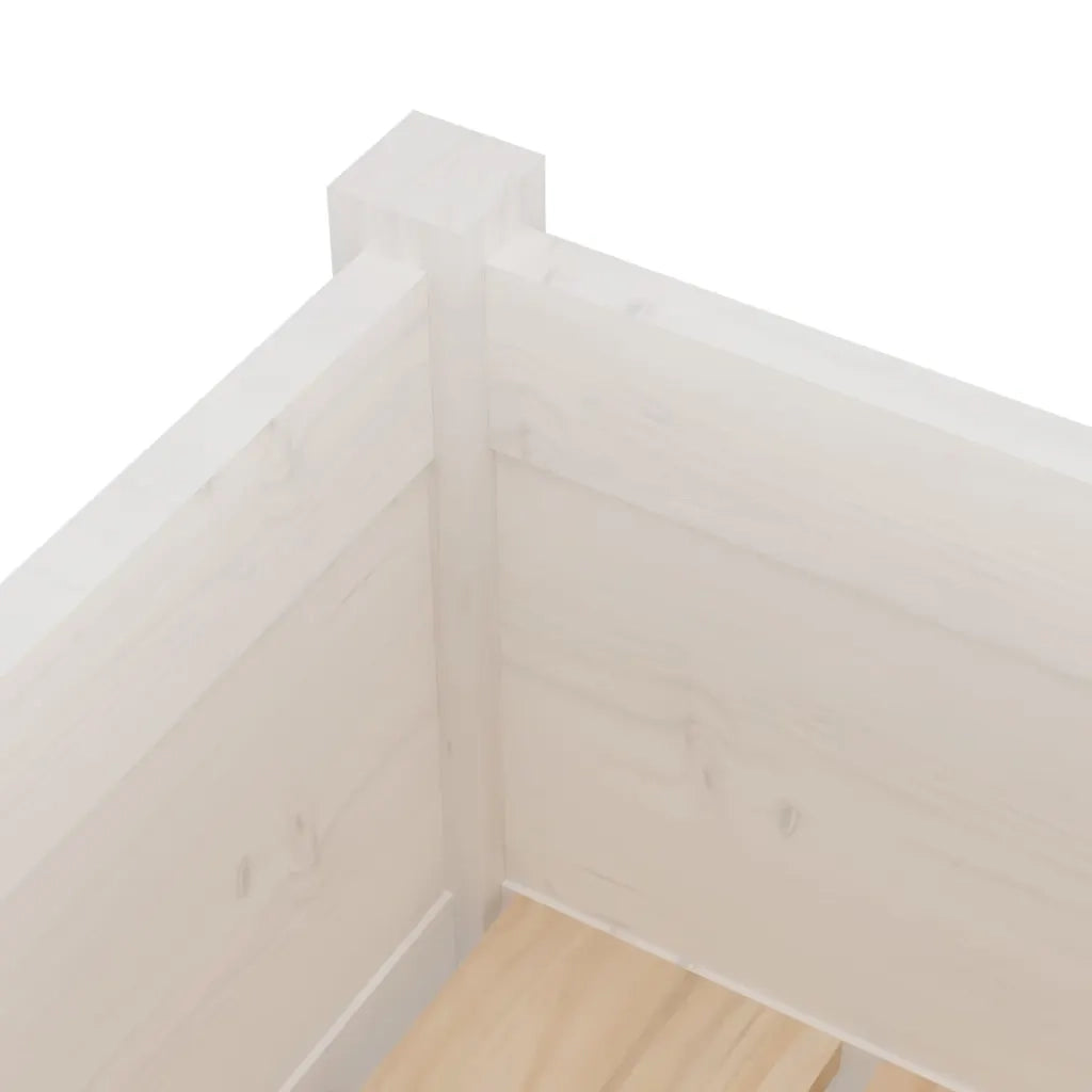 2 pz Fioriere | Cassetta per fiori | Vaso da Giardino Bianche 31x31x70 cm in Legno di Pino