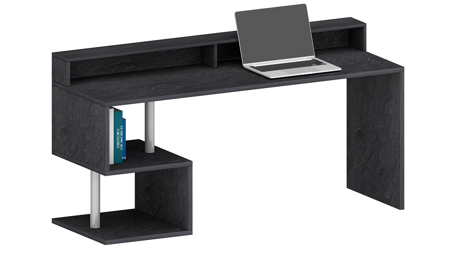 Scrivania a Giorno 180x60x92,5 cm Esse Report Grigio