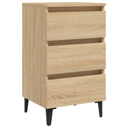 Comodino | Armadio da Notte | Mobiletto da notte con Gambe in Metallo Rovere Sonoma 40x35x69 cm
