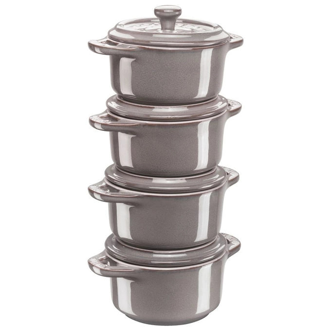 Staub 40508-160-0 Ceramique Pirofila casseruola 0,2 L in ceramica con coperchio grigio antico