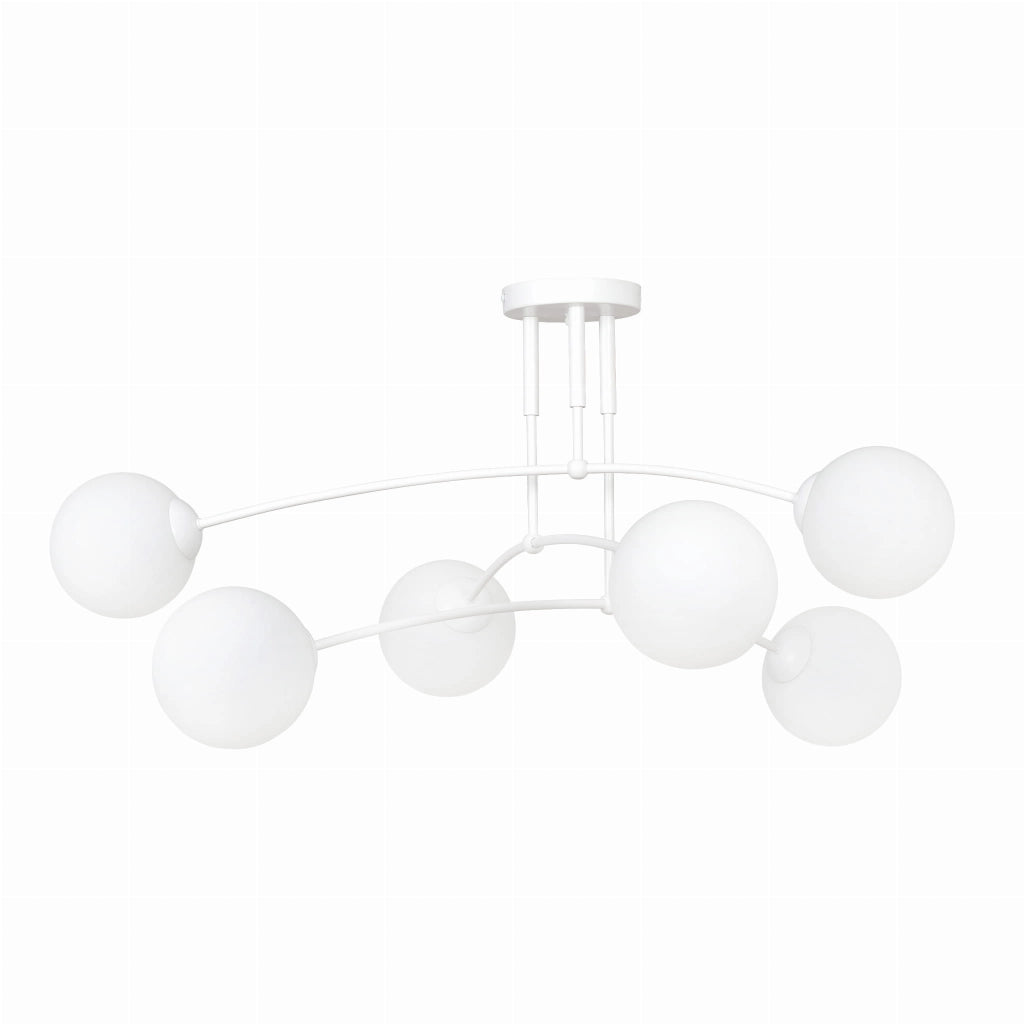 Lampadario Emibig Pregos bianco vetro 6xE14 70cm IP20