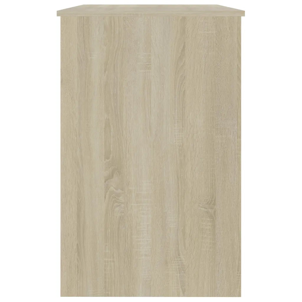 Scrivania Bianca e Rovere Sonoma 100x50x76 cm Legno Multistrato