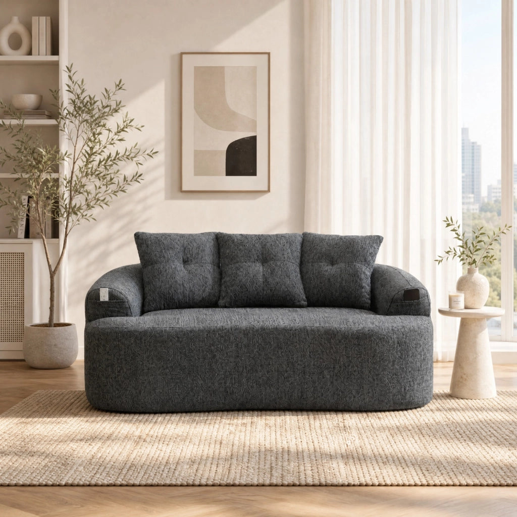DIVANO 2 POSTI 164x92x60 cm Chenille Grigio