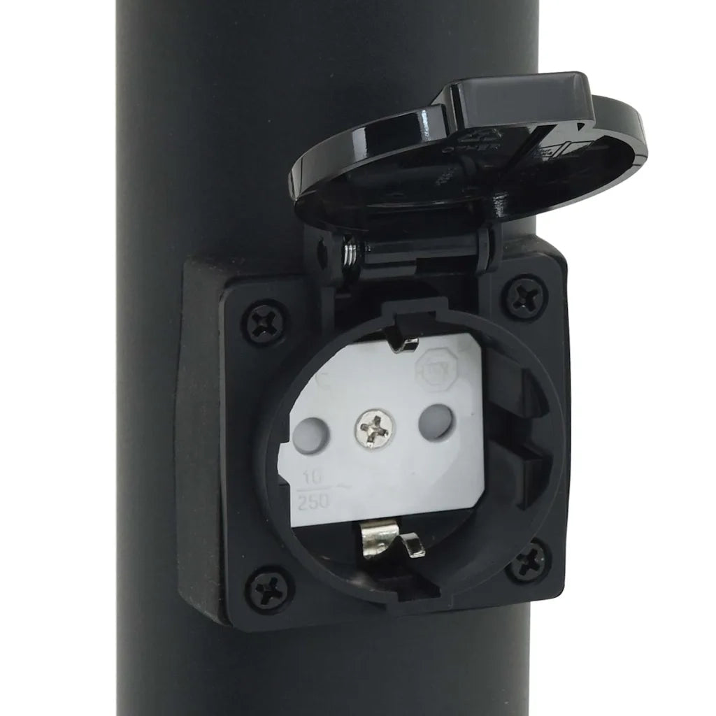 Lampada a paletto con presa elettrica 110 cm Acciaio Inox IP44 4006039