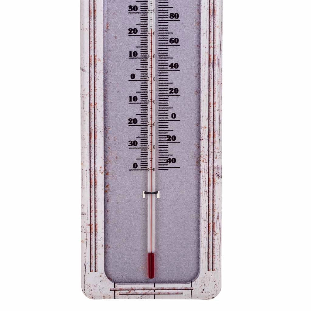 Termometro da parete in metallo bianco 47,5x15x1h