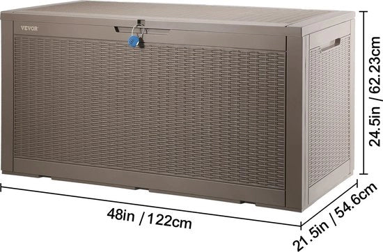 Cassa di Stoccaggio Cuscini - Cassa di Stoccaggio con Coperchio - Esterno - Impermeabile - Chiusura a Sospensione - Cassa di Stoccaggio - Scatola per Cuscini da Giardino - Cassa di Stoccaggio - 550L - 143x67,5x60,5cm - Set da Giardino