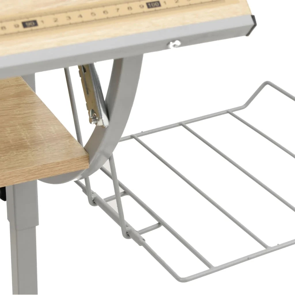 Scrivania tavolo postazione di lavoro mobile per computer studio al computer artigianato rovere Sonoma 110 x 53 x (58-87) cm marrone 02_0023699