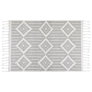 Tappeto grigio e bianco 160 x 230 cm Materiale sintetico Stile indiano per interni e per esterni