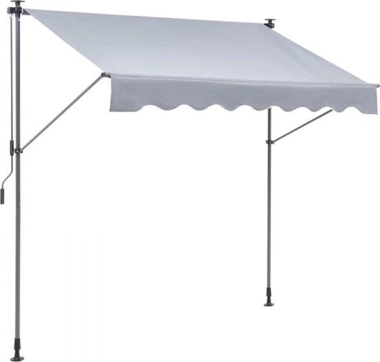 Luifel per balcone - estensione in acciaio - schermo a 3x1,2m con braccio curvo - regolabile in altezza da 2,2 a 3,1m