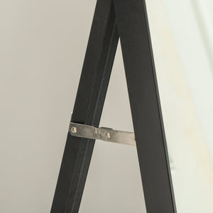 Specchio da Parete o da Terra Autoportante a Figura Intera 37x3x157 cm in Legno Nero e Oro