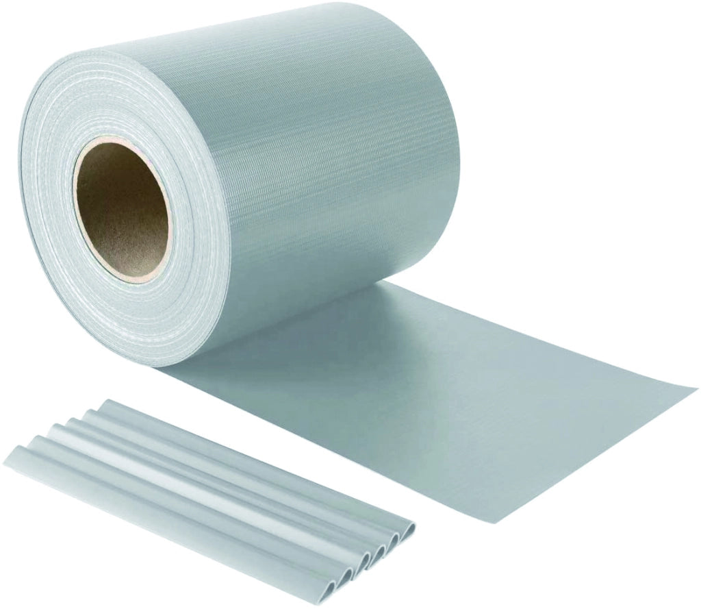 Confine STRISCIA FRANGIVISTA IN PVC + 20 CLIP (450 gr/m) cm. 19x35 mt col. Grigio