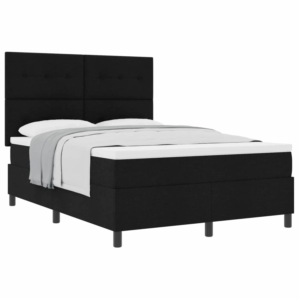 Letto a molle con materasso Nero 160 x 200 cm Tessuto 3339401