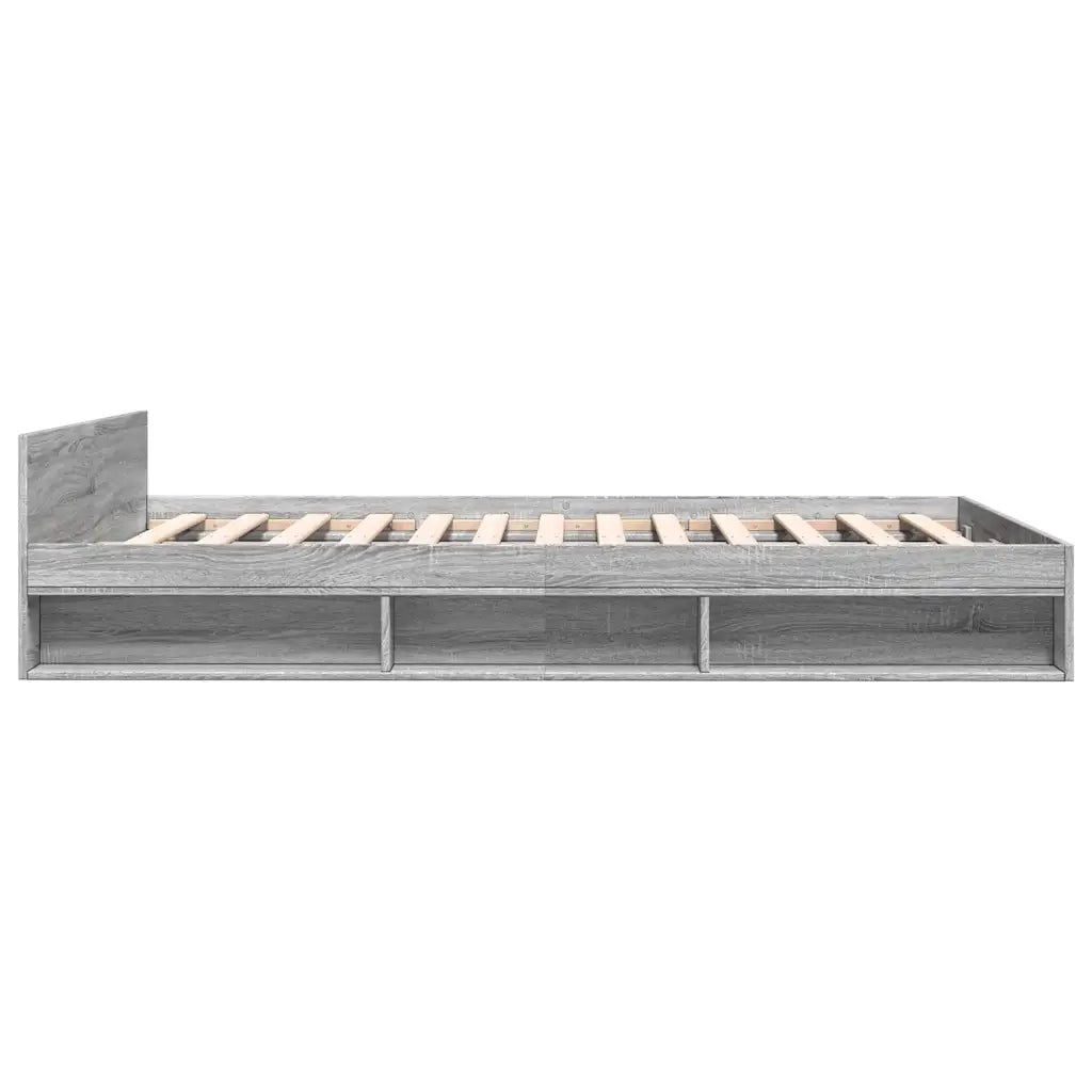 Letto matrimoniale | Letto per adulti | Giroletto Cassetti Grigio Sonoma 120x190 cm Legno Multistrato