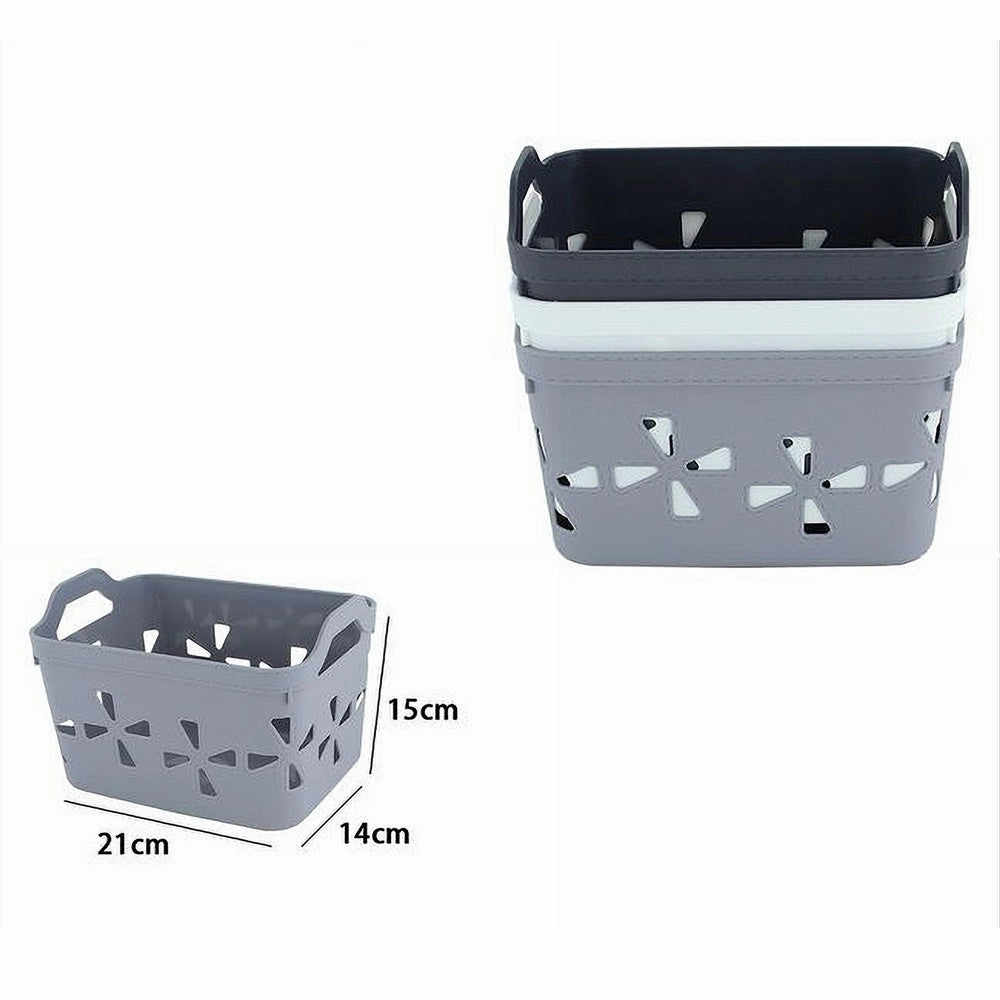 Trade Shop - Cesto Portaoggetti Cestino Porta Tutto Con Maniglie 21x15x14cm Assortiti 10724 -