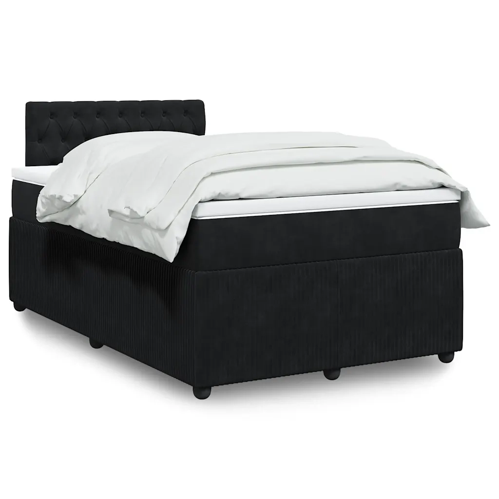 Giroletto a Molle con Materasso Nero 120x200 cm in Velluto 3287718