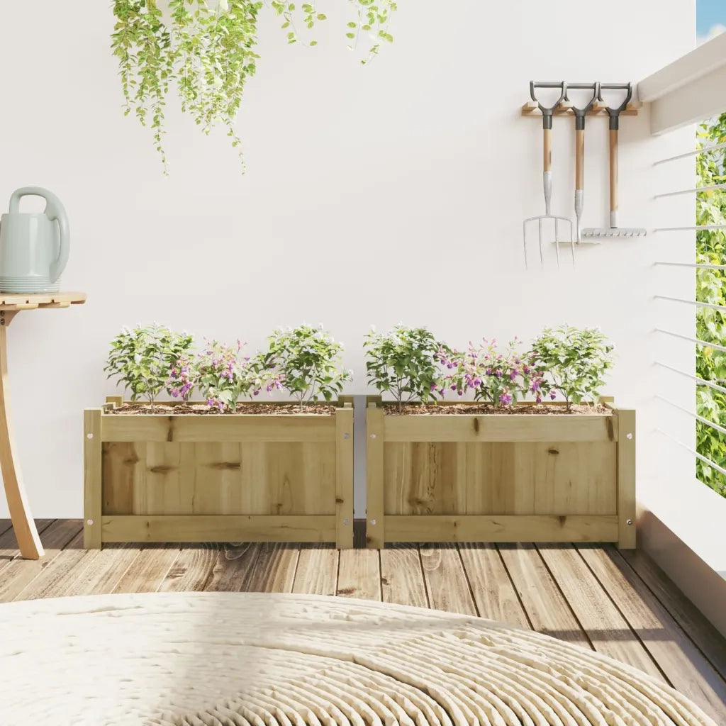 Fioriere da Giardino 2 pz in Legno di Pino Impregnatocod mxl 84630