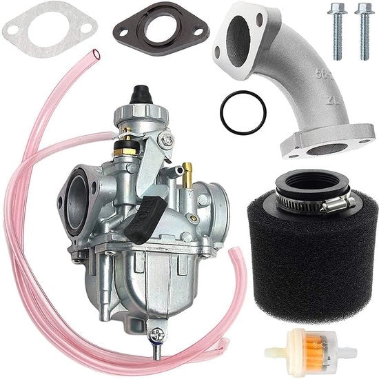 Sostituzione Carburatore 26 mm - Set di Sincronizzazione Carburatore - Attrezzo di Regolazione Carburatore - Adatto per Lifan 110cc/125cc/140cc - Incluso Filtro d'Aria - Viti 48 mm Eye-Eye - Carburatore per Motocicletta