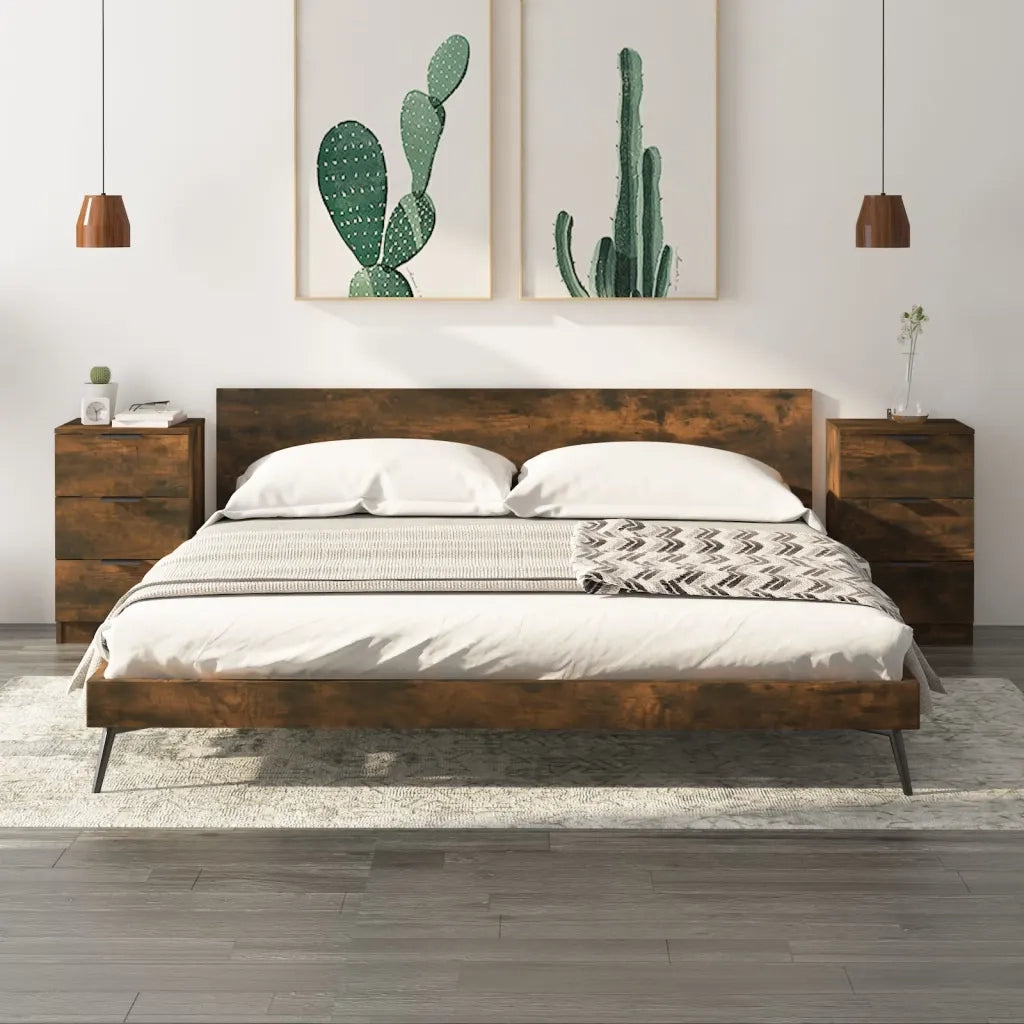 Comodini 2 pz Rovere Fumo 40x36x65 cm 817052