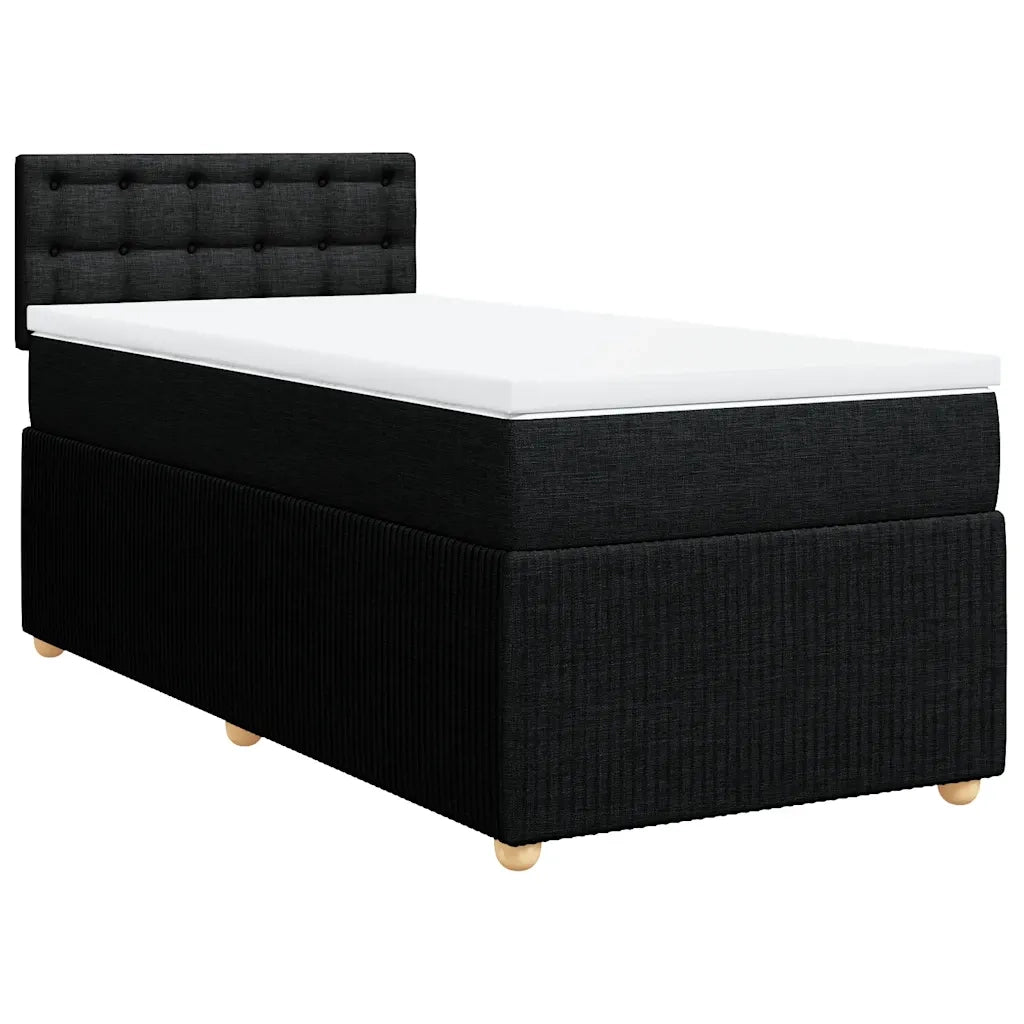 Giroletto a Molle con Materasso Nero 100x200 cm in Tessuto 3287383
