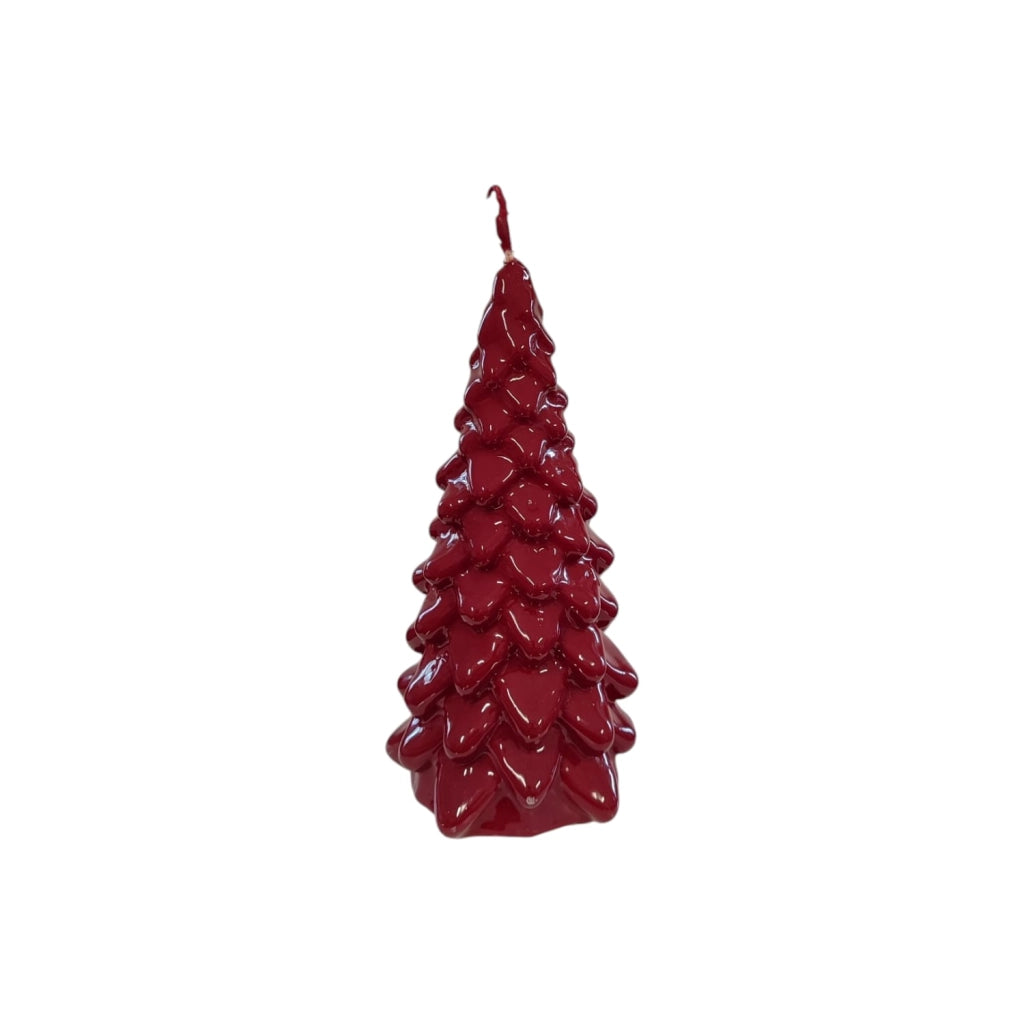 CANDELA ALBERO DI NATALE LACCATA ROSSA