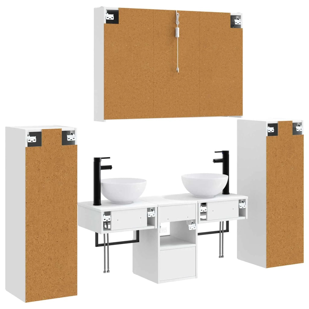 Set di mobili per il bagno 6 pcs Bianco 3407119