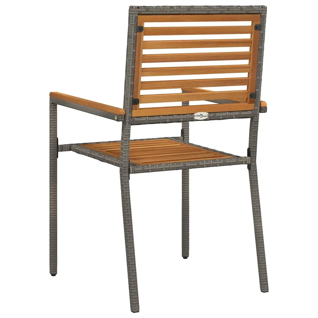 Sedie impilabili da giardino 4 pcs Marrone e Grigio