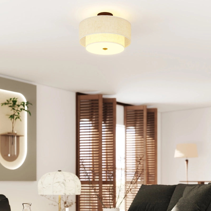 PLAFONIERA minimalista Ø40 x 26 cm metallo crema