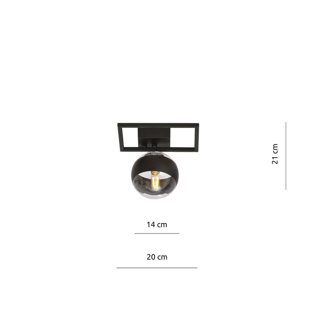 Plafoniera Emibig Imago 1 luce E14 metallo nero 21 cm
