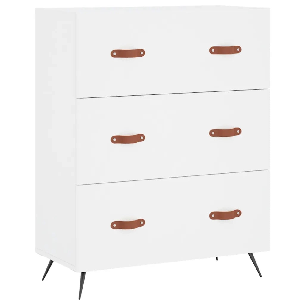 Cassettiera Bianca 69,5x34x90 cm in Legno Multistrato 827820