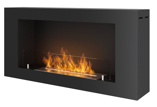 Camino a Bioetanolo da Parete 91x44 cm Blackbox 910 Nero con Vetro