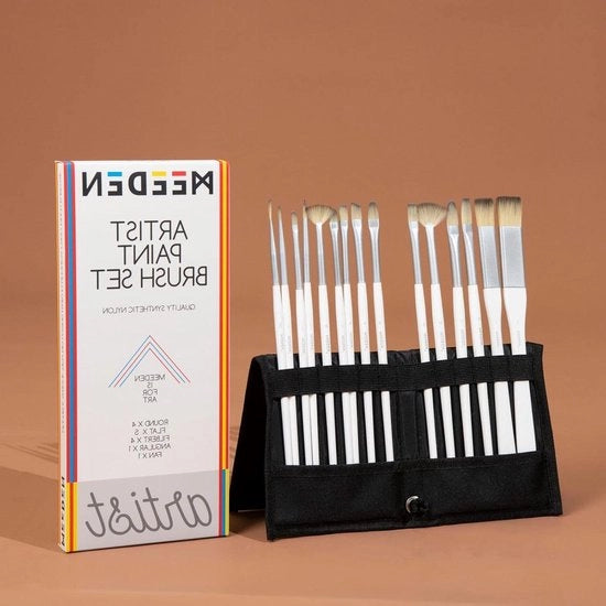 Set di Pennelli Acriliche a Penna Soft Nylon con Custodia - Pennelli per Pittura Artistica Professionale per Gouache, Artigianato su Tela e Pannelli