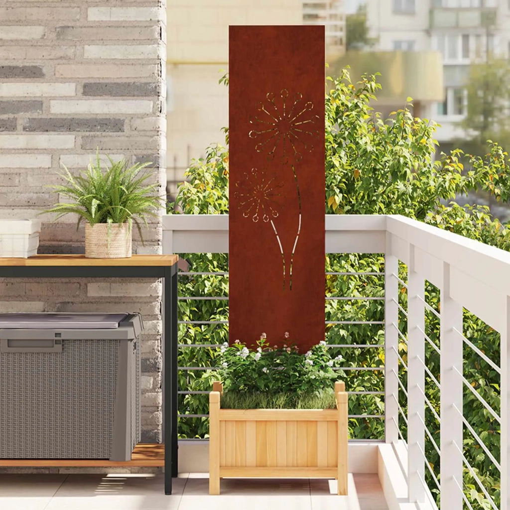 Schermo per privacy in giardino Traforo Ruggine 32 x 140 cm 876237