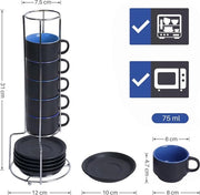 Set di tazze in cotone - set di tazze per caffè - tazza - set di tazze per caffè - sostenibile / Colore: Blu
