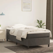 Giroletto a Molle con Materasso-Struttura Letto Grigio Scuro 90x190 cm Velluto 425942