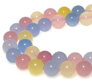 Kralen per filo 6mm 60 pezzi con pietre di giada morganite colorate con foro Pietre naturali e rotonde per l'allestimento di accessori di moda come bracciali e collane