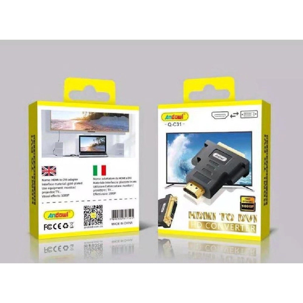 Trade Shop - Convertitore Adattatore Dinamico Da Hdmi Maschio A Dvi Femmina Hd 1080p Q-c31 -