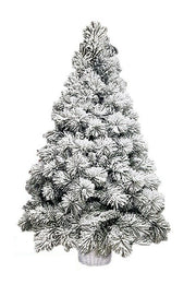 Albero di natale a metà da parete innevato basket white h.120 cm con vaso in rattan bianco cm sia per ambienti interni che per esterni 177 rami