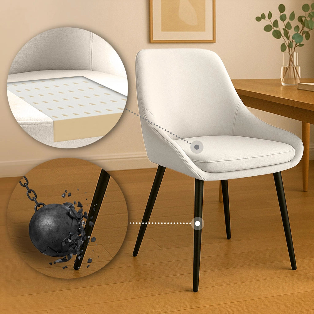 Set di 2 sedie per sala da pranzo Elmira velluto nero 6