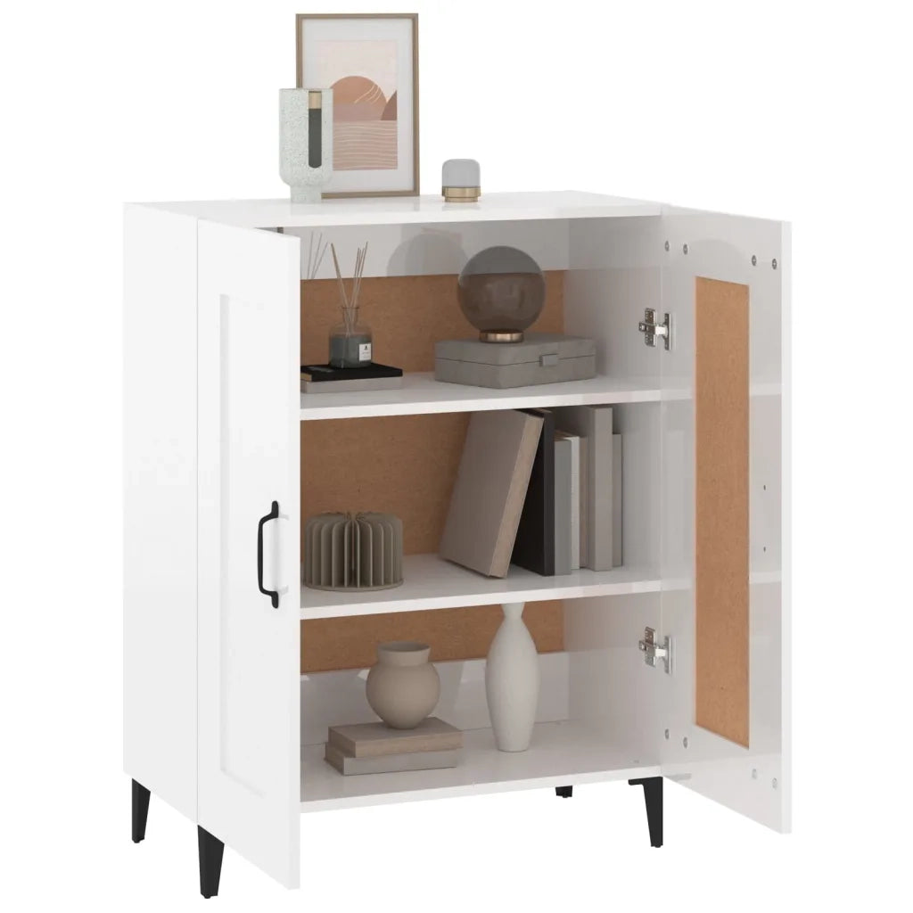 Credenza 69,5x34x90 cm in Legno Multistrato Bianco Lucido cod mxl 13251