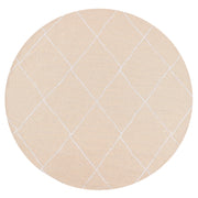 Tappeto rotondo per interni e per esterni con motivo geometrico ⌀ 120 cm Beige stile moderno balcone patio