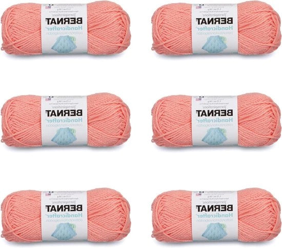 Seta di cotone per artigianato Coral Rose - Pacchetto di 6 - 50g/1.75oz - Medio 4 - 80 Metri - Maglia Ricamo
