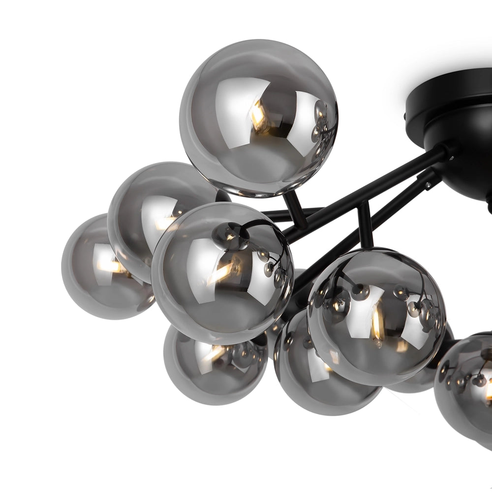 Plafoniera Maytoni Dallas MOD545CL-20B nera sfere fumé 20xG9